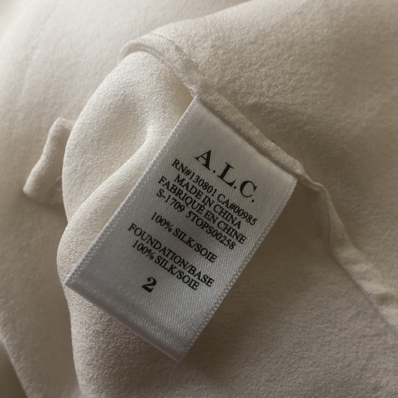 New ALC for Barneys New York Miro ruffle tiered layered cross halter silk blouse - Picture 5 of 5